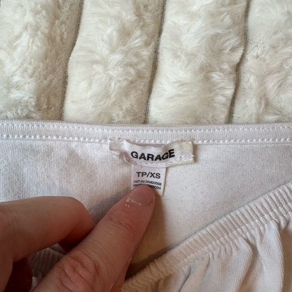 White Garage Cropped Milkmaid Top Size XS - Picture 2 of 3